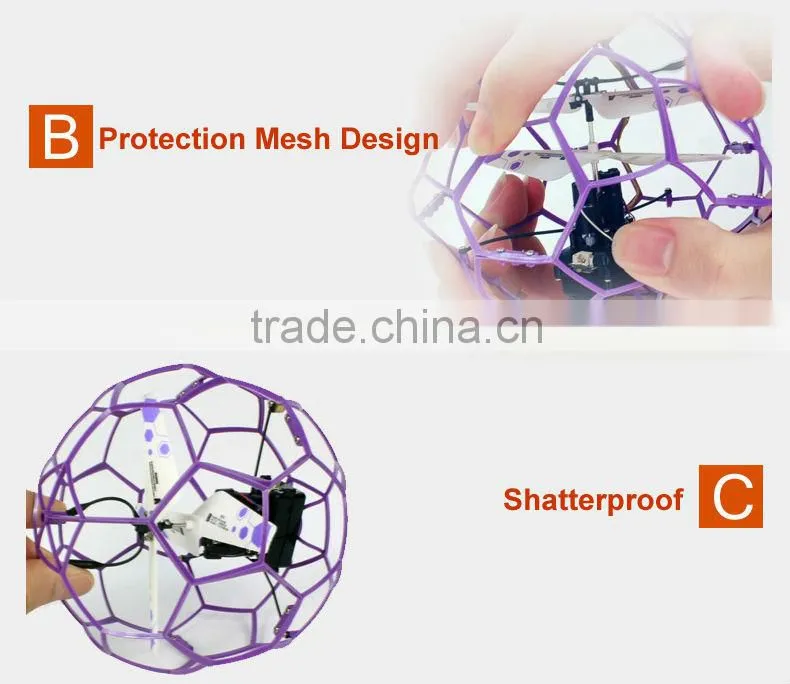 China Manufacture 3 Channels Mini Flying Football with gyroscopte and Infrared transmitter