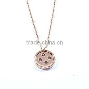 Latest design beads necklace rose gold button lucky necklace