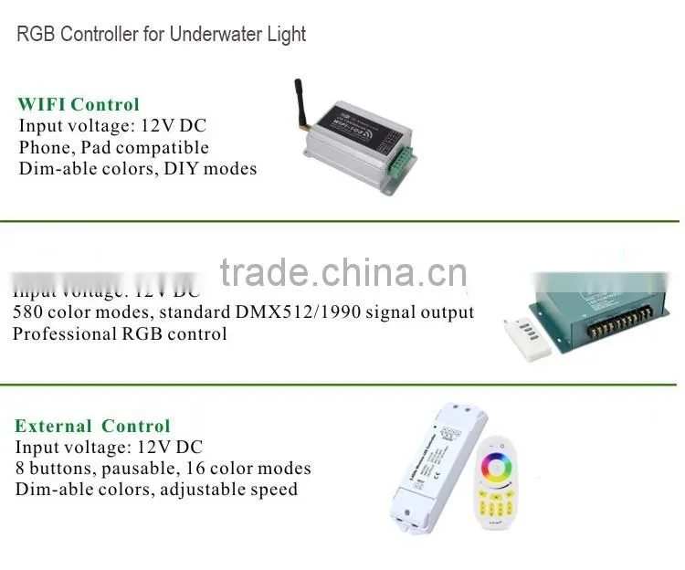 High Quality 9W LED Fountain Light,RGB LED Fountain Light DMX512 Controller
