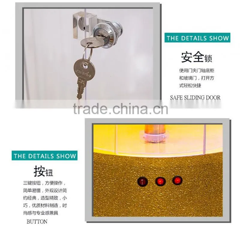 2016 hot sale round acrylic optical rotating display stand case