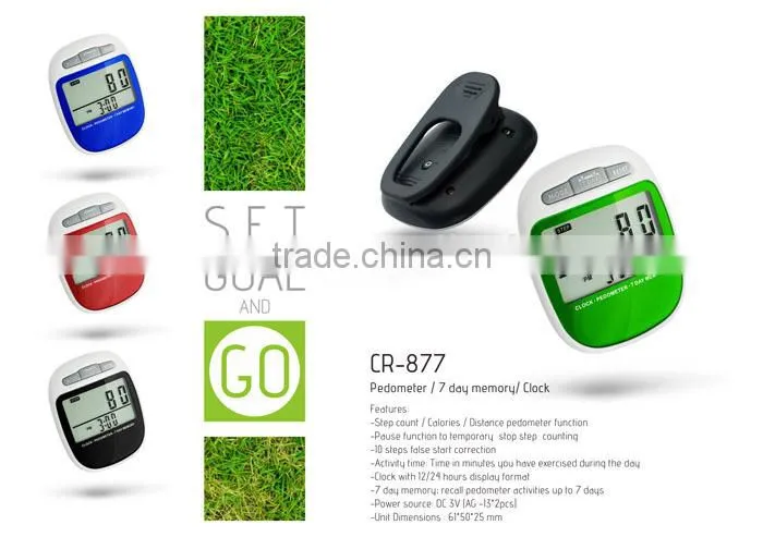 Sport Fintess Step Counter Digital Pocket 3D Pedometer with Tri-Axis Technology, in Black