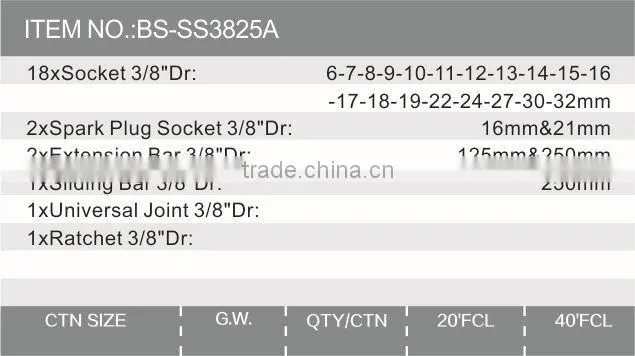 25pc 3/8" Professional Socket Set