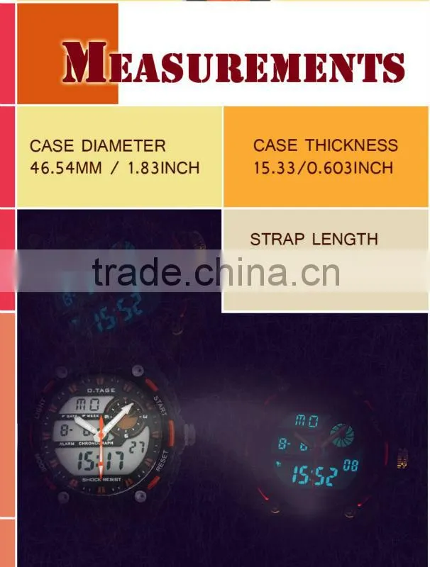 Men's Orange Rubber Digital Sport Watch WS067