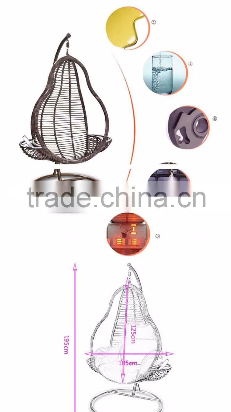 New Design Rattan Hanging Indoor Swing Bubble Chair For Kids Teardrop Swing Chair