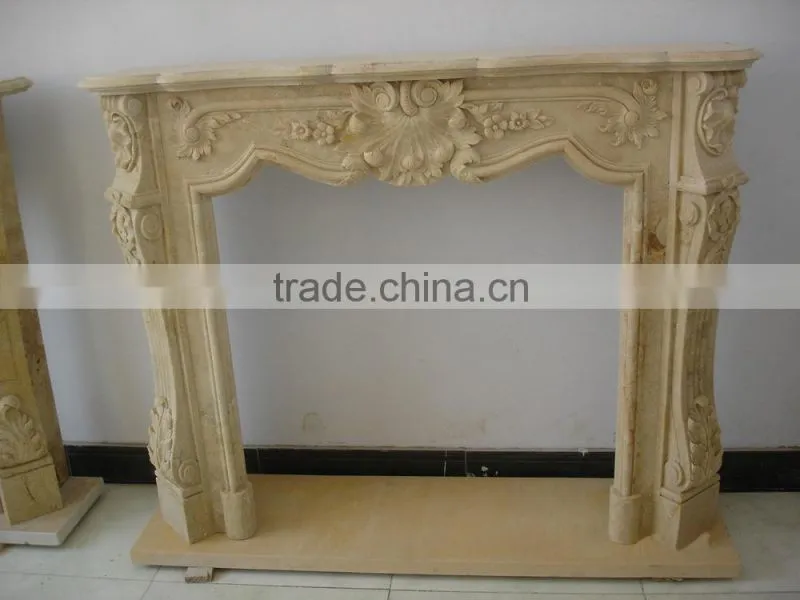 Marble caving fireplace mantel
