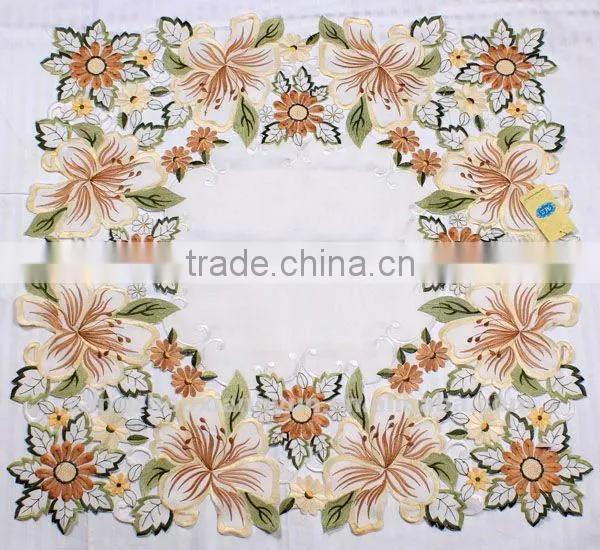 tablecloth with embroidery and cutwork