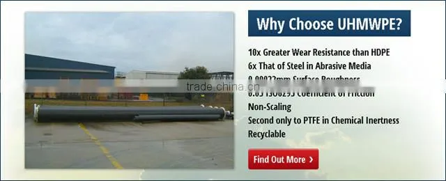 Plastic uhmwpe mining/tailing/drill pipe
