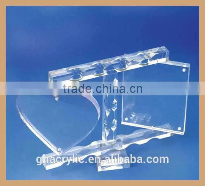 Transparent Rotate Acrylic Photo Frame,Rotate Lucite Magnetic Photo Frame