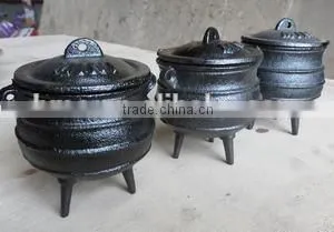 cooking pot sizes/cast iron fire pot/camping pot set