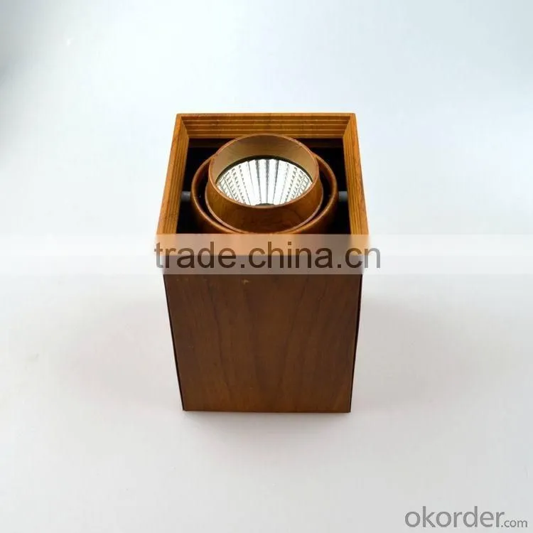 LED Downlight square cob Competitive price dimmable led downlight 7W/10W led downlight with wood grain housing