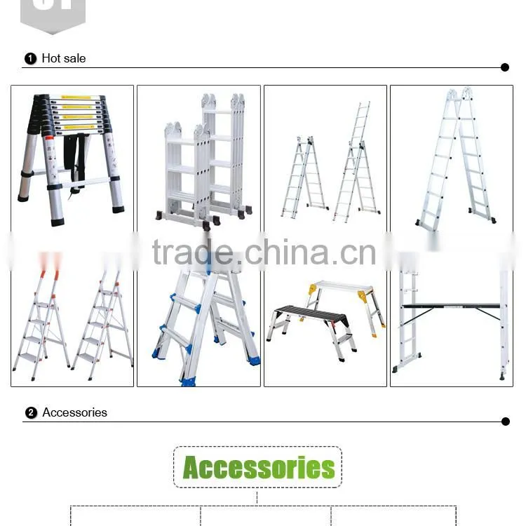 EN131 certification safety home use aluminium ladders household ladder
