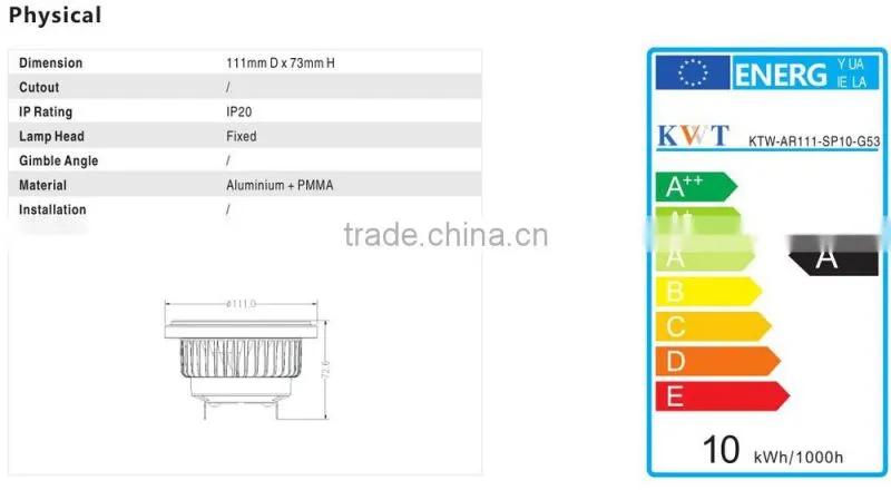 10w 14w led light 12v led ar111 spot g53 5000k ar111 led
