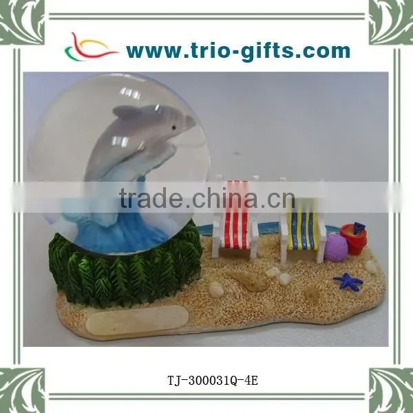 Resin beach chair and umbrella water globe