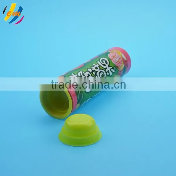 Airtight paper tube food packaging with plastic lid