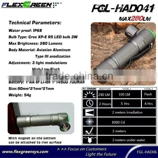 rechargable 18650 battery R5 LED police torch