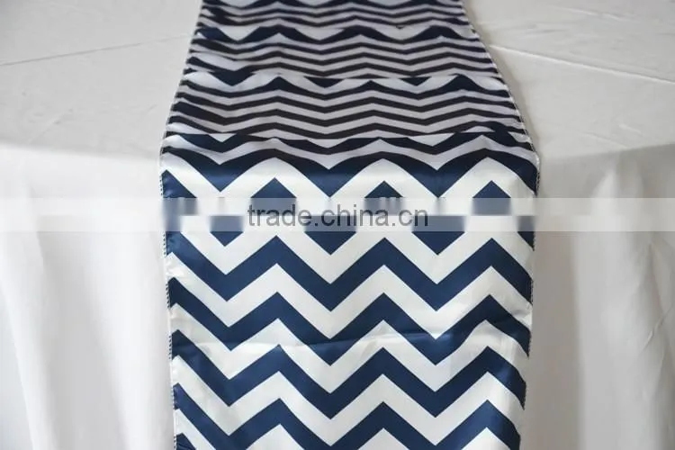 Wholesale white and black satin stripe table runner