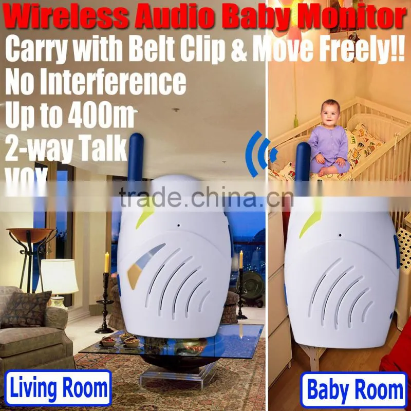 Sound Digital 2 way talk VOX 400M 2.4Ghz Clip Infant Wireless Audio Baby Monitor