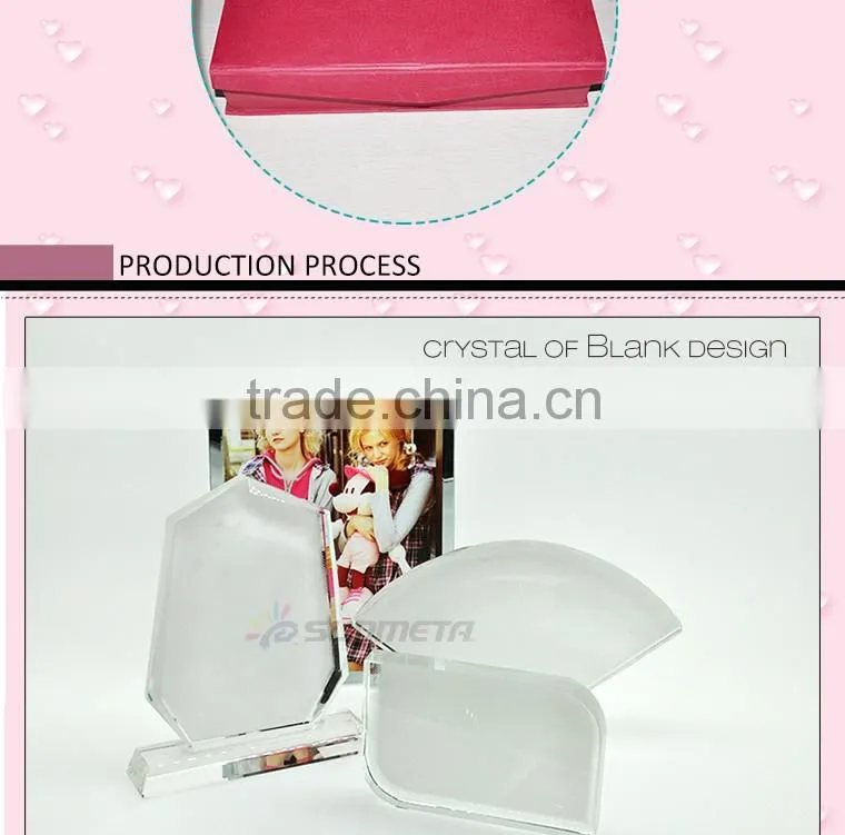 Sunmeta sublimation crystal photo frame souvenir gift 270*180*50mm BSJ02