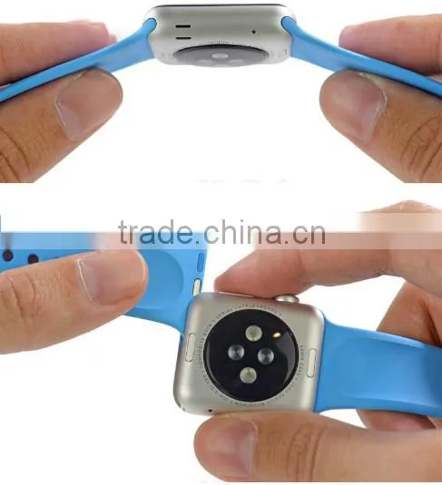 HOT Factory price 38mm/42mm Colorful Silicon Watch Strap for Apple Watch