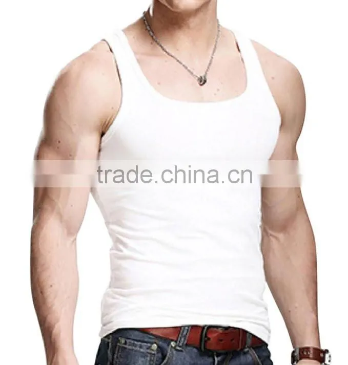 Wholesale summer fashion design muscle tank top/ sleeveless gym tank top/ men's sport vest 2016