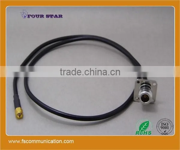 LMR200 Cable Assembly with N Female Flange Clamp to SMA Male Crimp Connector