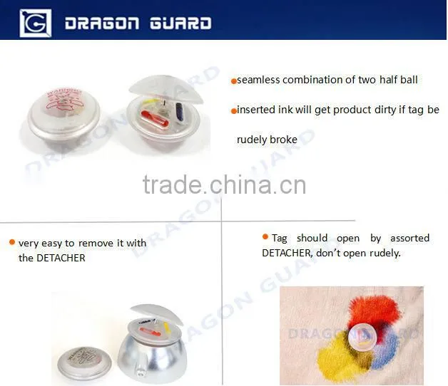 EAS System RF/AM Supermarket Retail Shop EAS Anti-Theft Security Ink Tag For Clothes