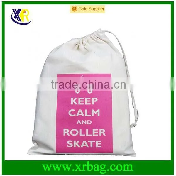 Custom cotton fabric drawstring sling backpack bags