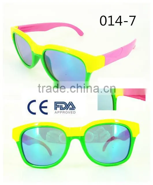 2015 Hot Selling Plastic Custom Mirror Lens Children Sunglasses