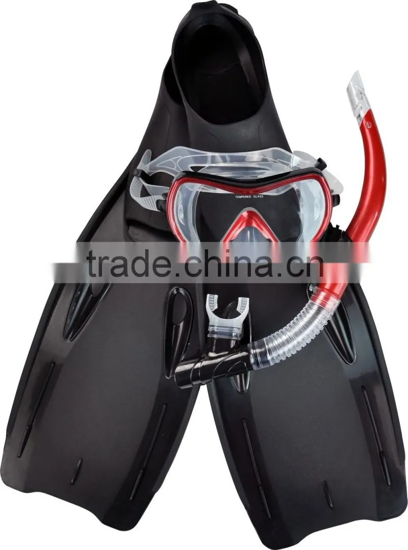 Adult Diving Snorkel Set- half Dry Snorkel / Trek Fin / Single Len Mask