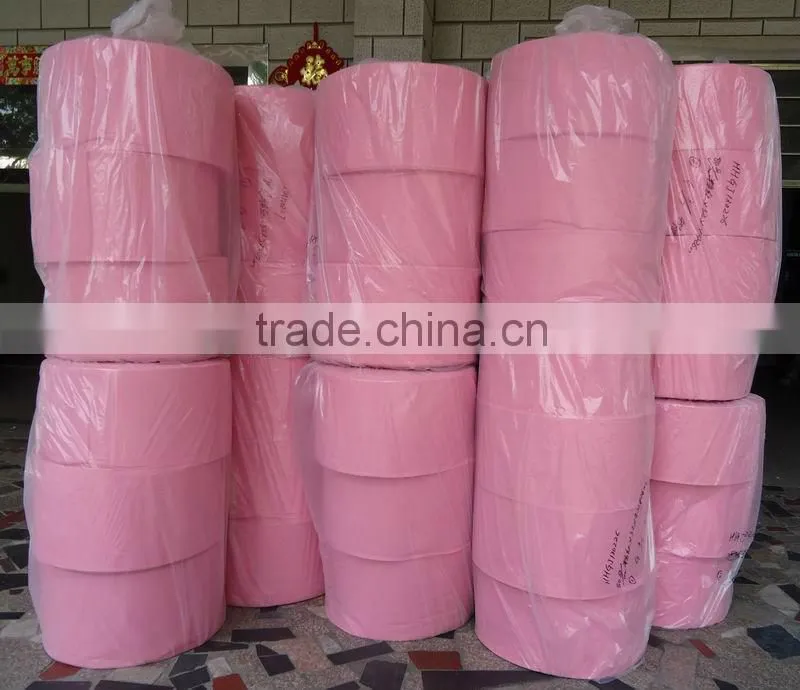 Pink needle punched nonwoven cleaning cloth rolls(NEEDLE PUNCHED NONWOVENS, 50%viscose, 50%polyester)