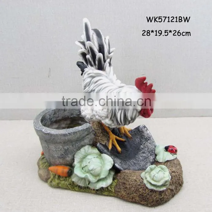 Hot selling polyresin garden decorative hens