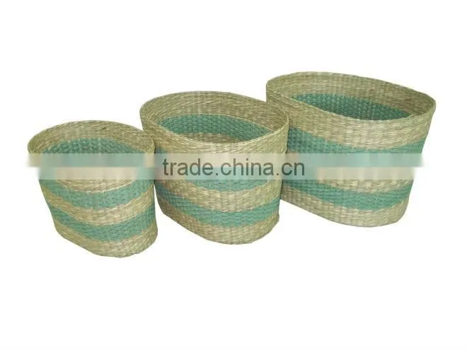 2015 New Product Oval Water Hyacinth Basket for Home Decoration and Furniture