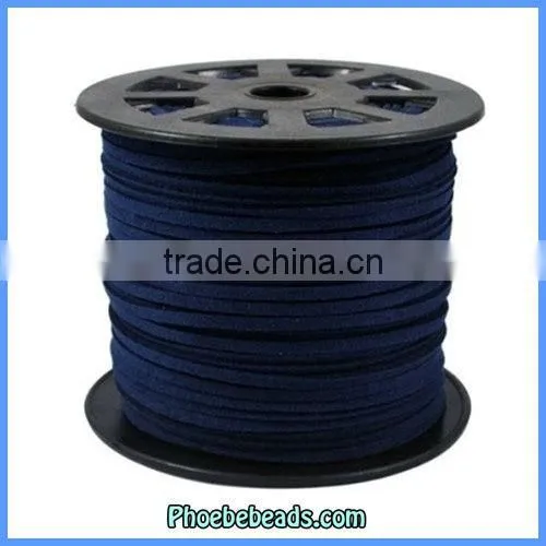 High Quality 2.7mm Navy Blue Faux Flat Suede Cords Wholesale SC-1075
