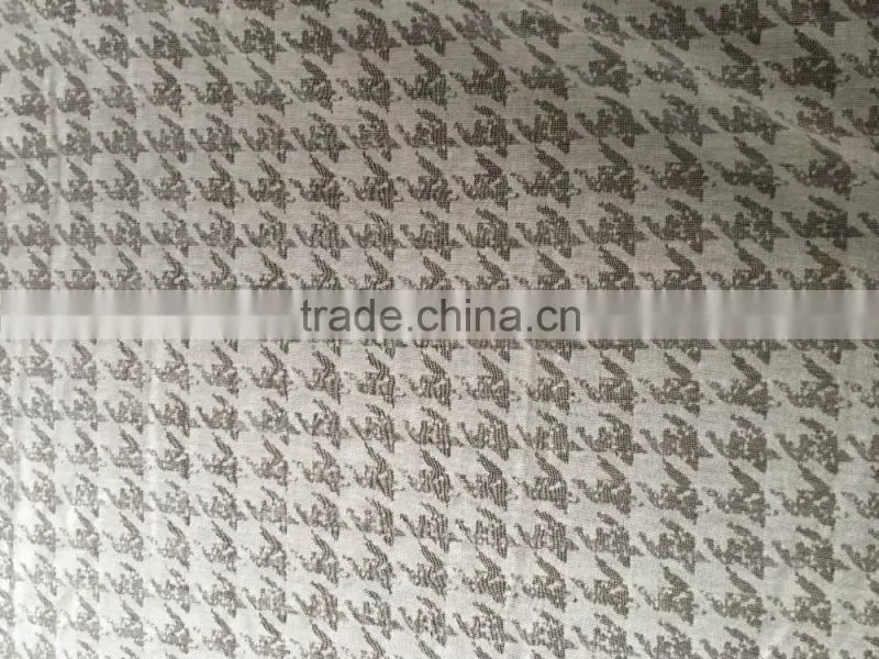 60%polyester 40%cotton CVC bird design knit burn-out jersey fabric for tank tops