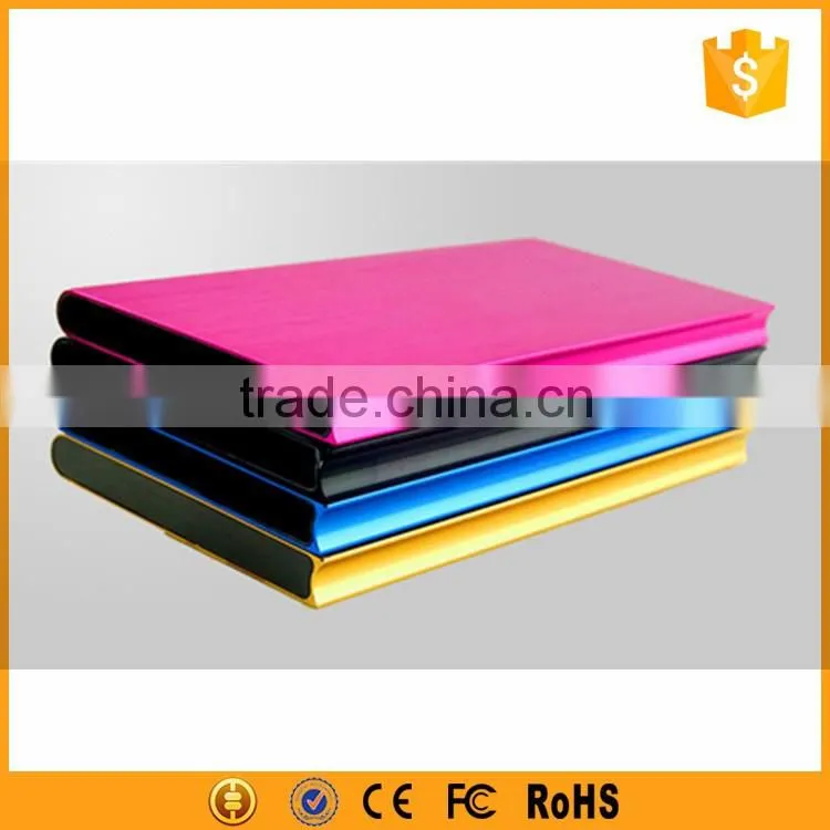 Full capacity super thin metal power bank 12000mah with smart board
