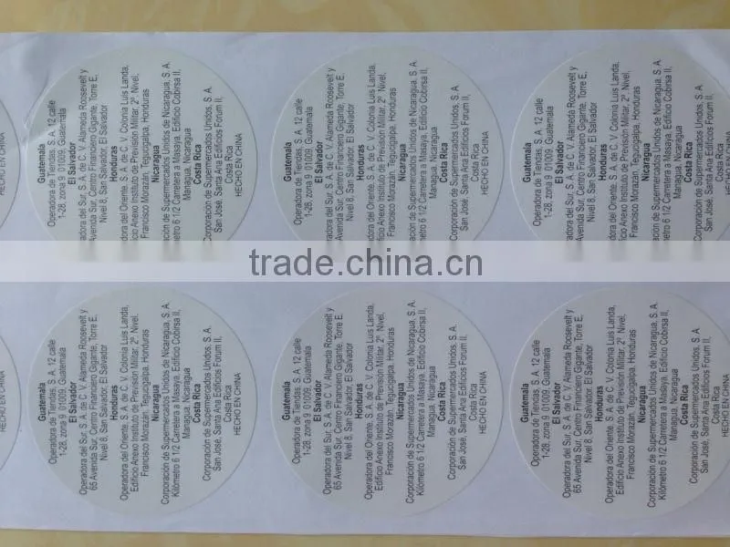 Custom Self Adhesive Printing Sticker Label
