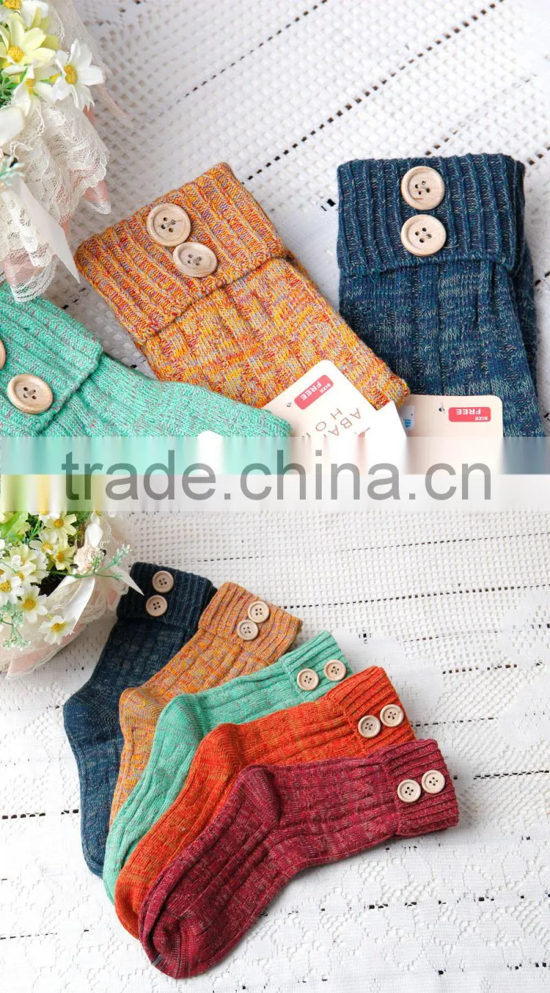 Women's Warmer Thick Needle Socks with button