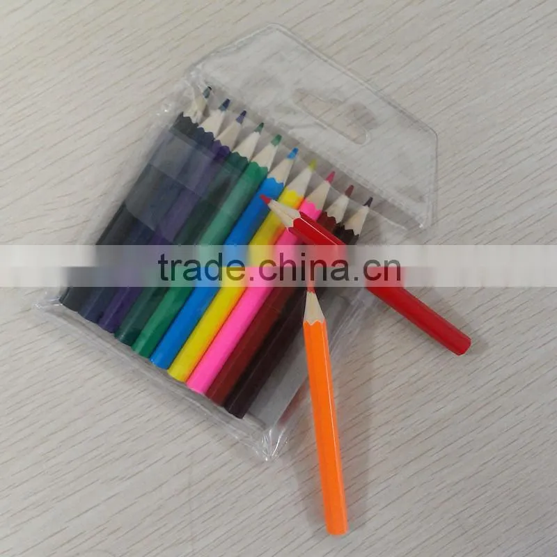 3.5" hexagonal shape white linden wood 2.65mm color lead mini color pencil (golf pencil)
