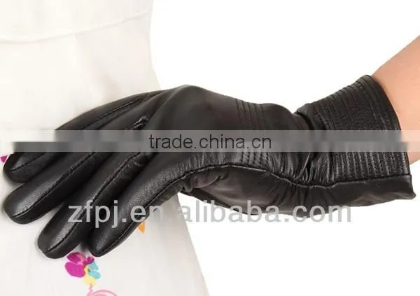 New lady screen-touch leather gloves