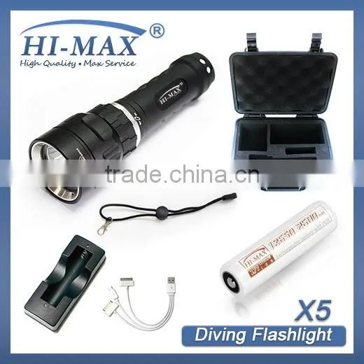 Hi-max xm-l u2 magnetic switch scuba diving flashlights