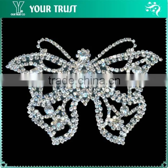 1.5MM 3MM Clear Cystal Rhinestone Flower Connector Rhodium Metal Belt Buckles