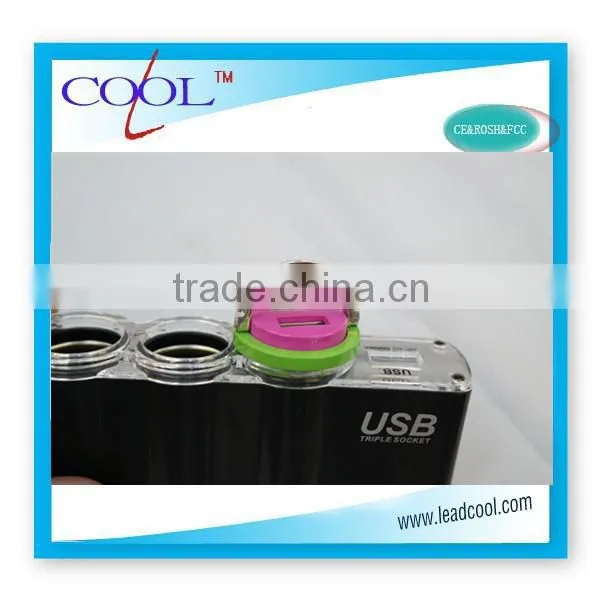 Multipurpose Colorful Dual USB Car Charger for iPad and Smart Phone