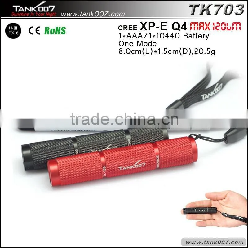 120lumens one mode mini pocket flashlight with pocket clip waterproof TANK007 TK703