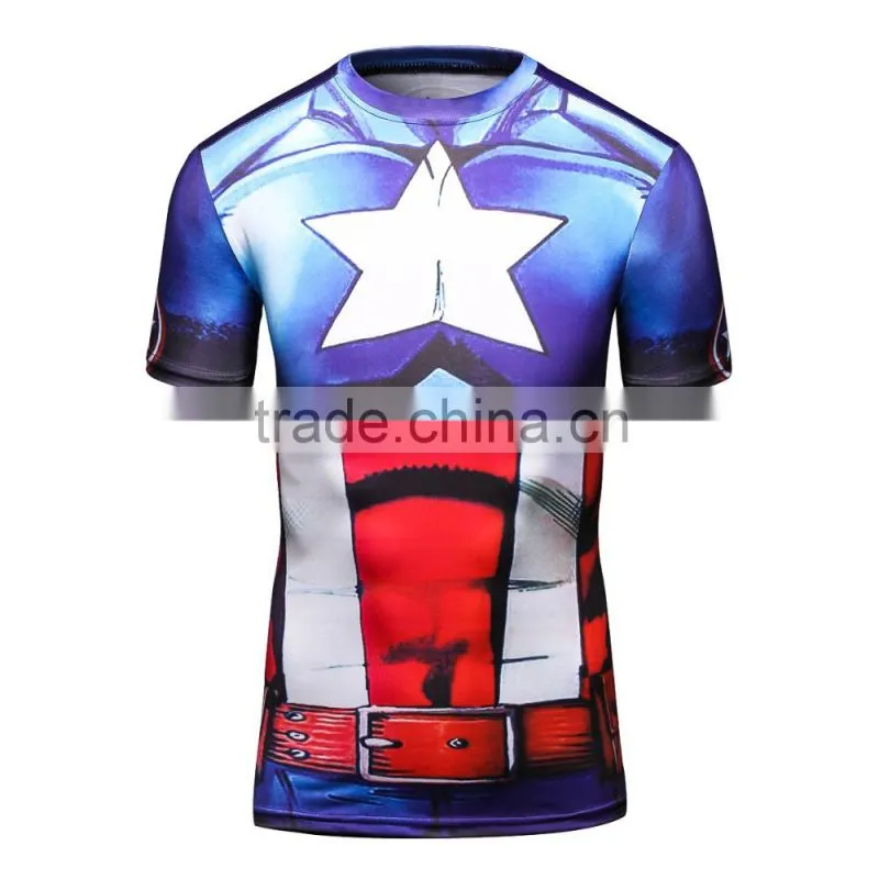 women custom fashion t-shirt 3d sublimation printing polyester t shirt 2016 wholesale men clothing