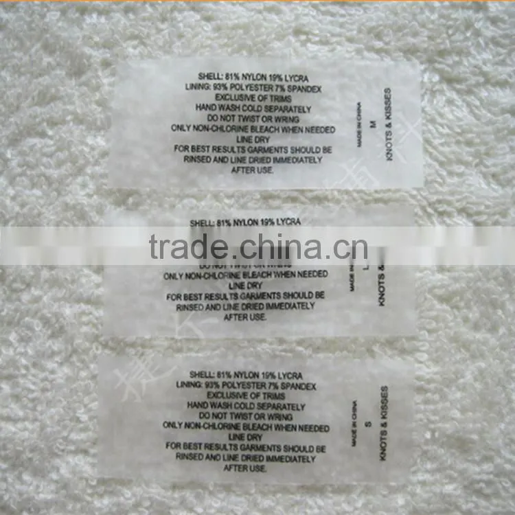 TPU printed water washing label for garment