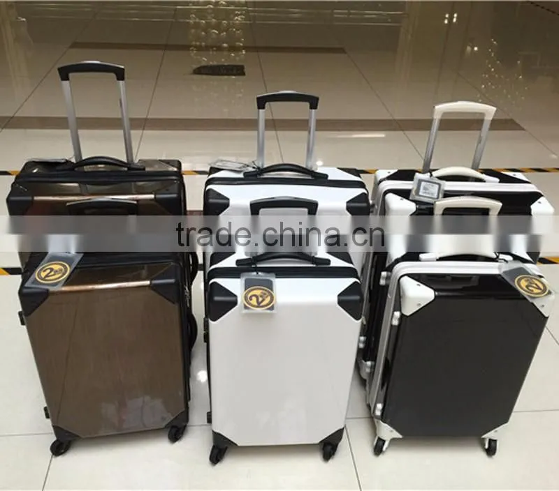 Decent ABS PC Vintage Trolley Luggage Vintage Suitcase