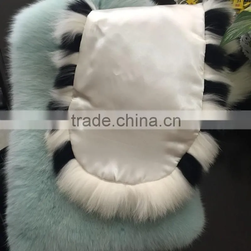 Hot sale Luxury Genuine Fox Fur Block color Fur Shawl