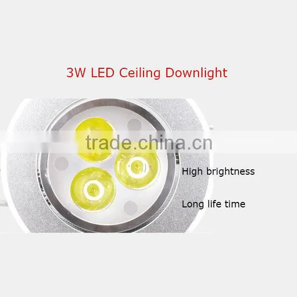 CE & ROSH approved 3W LED downlights with 2 years warranty