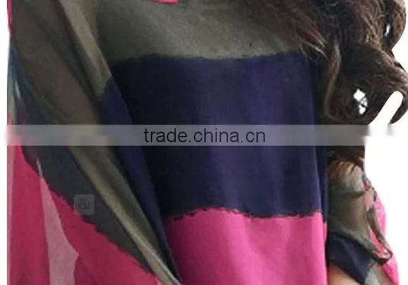 2015 New ladies tops women stripe flower floral plus size blouse