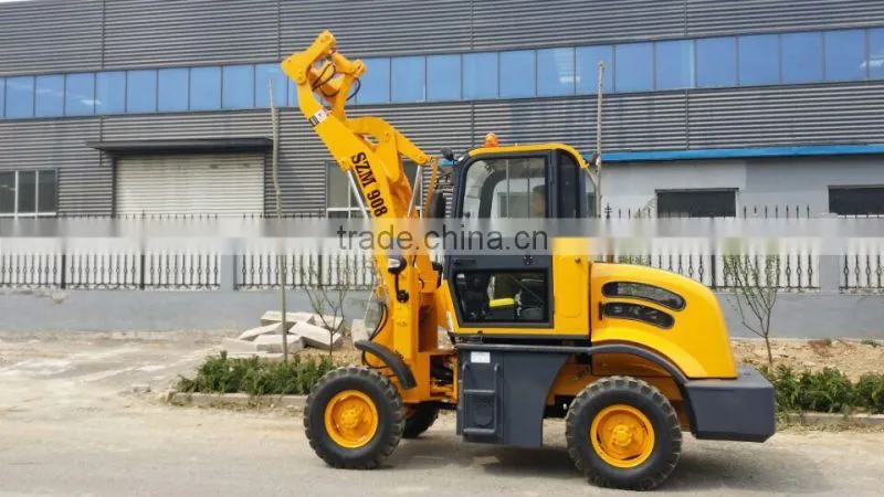 China top brand 908 with Weichai engine and pilot control wheel loader pallet fork